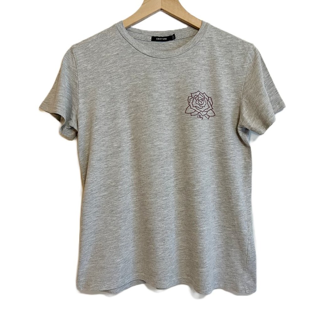 Obey No. 9 | Pink Rose Print T--Shirt